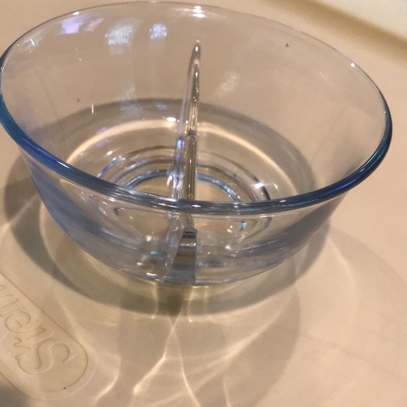 Divided Dish Clear Snack Nut Bowl Glass 5" - Picture 5 of 6